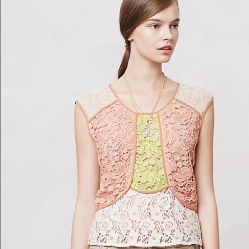 Anthropologie lace shirt size large